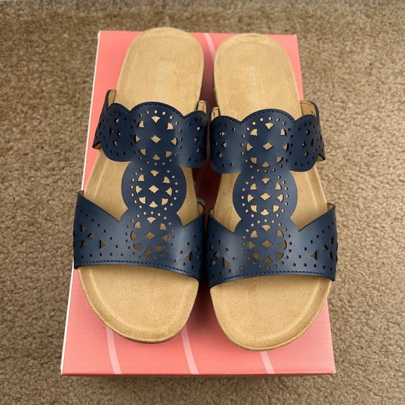 Easy Spirit Women's Brixton 3 Dark Blue Comfort Slip-On Sandals Size 8.5M NEW - Picture 3 of 9